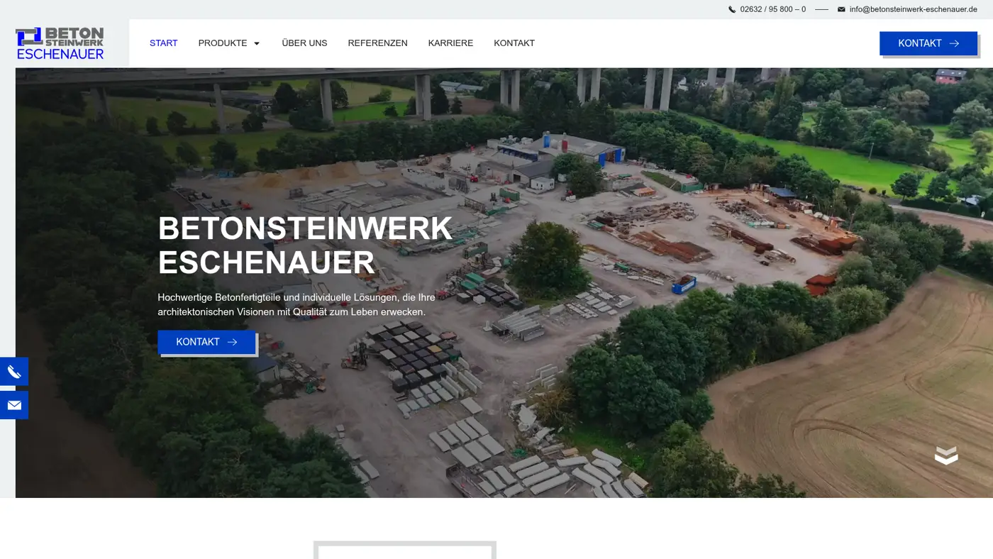 Website von Betonsteinwerk Eschenauer